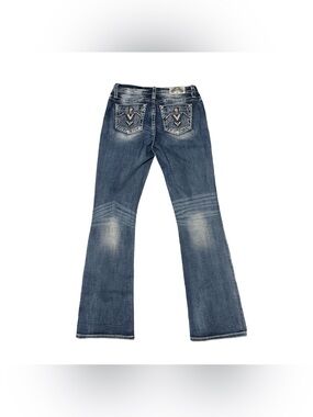 Miss Me Bootcut Jeans Women's 30 Embellished Blue Denim Low Rise Y2K Cowgirl